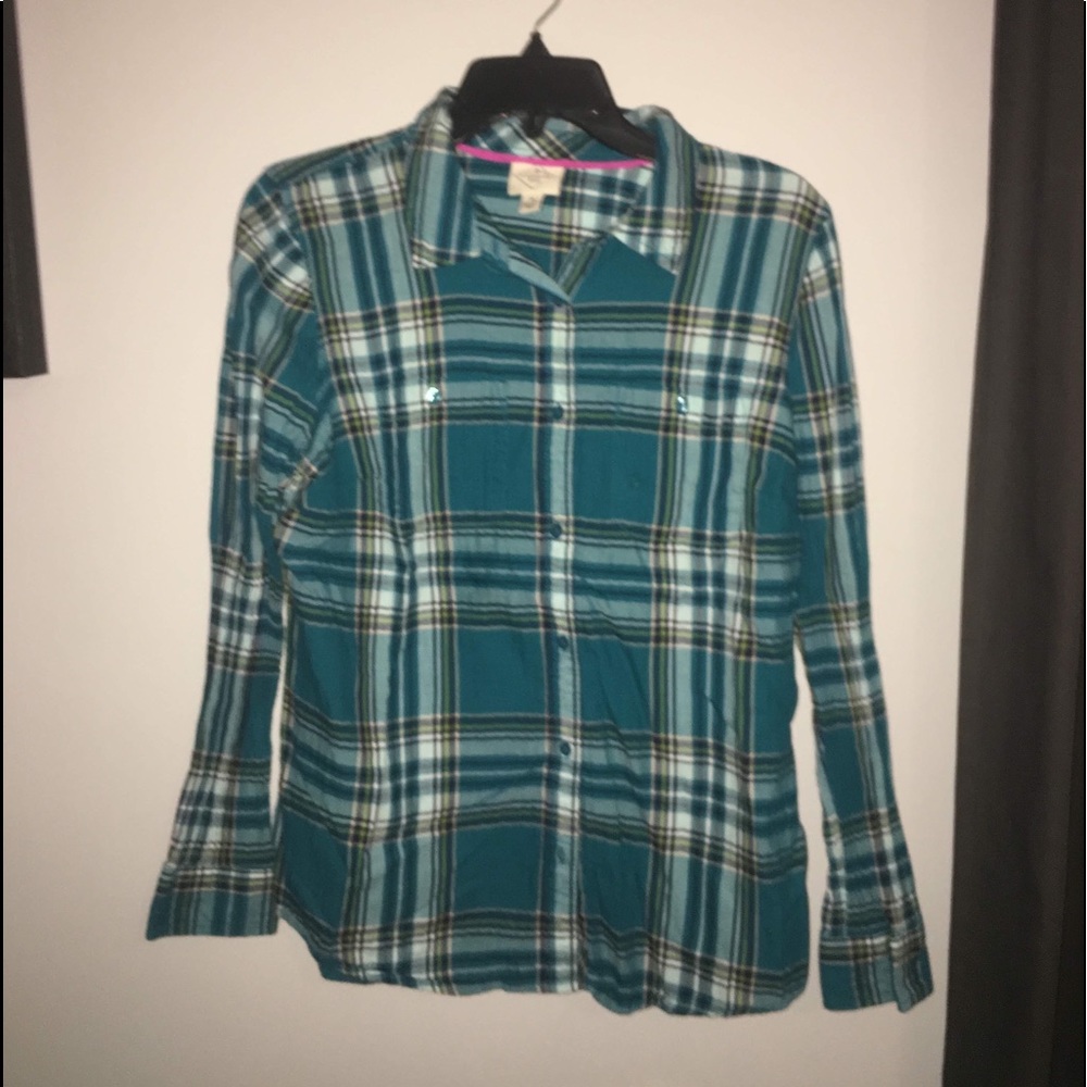 teal and green flannel